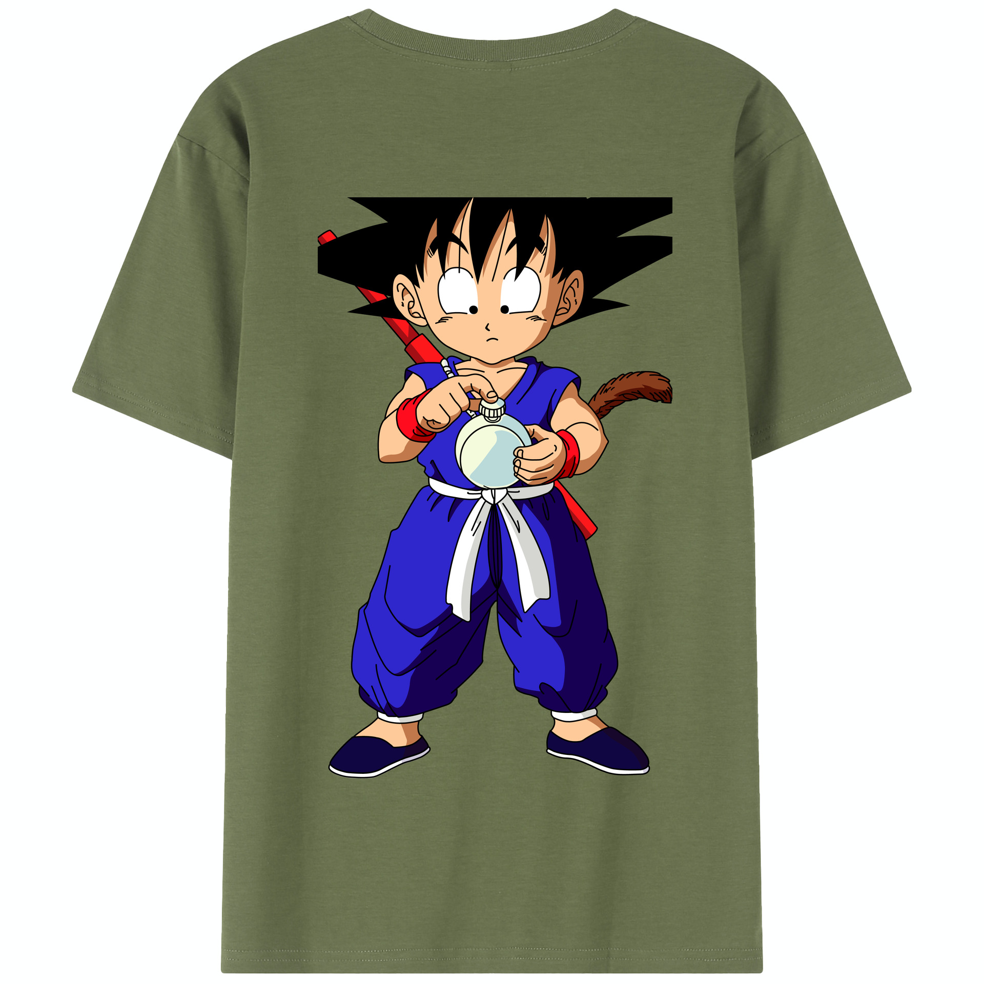 （画像用） ドラゴンボール 孫悟空（そん ごくう）Son Goku カカロット DRAGON BALL Kakarotto 綿100％半袖Tシャツ（背面プリント）